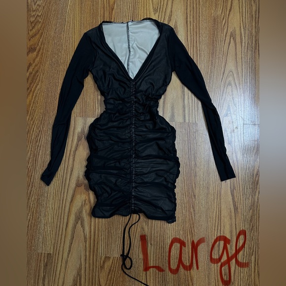 BLACK MESH DRESS - Picture 1 of 2